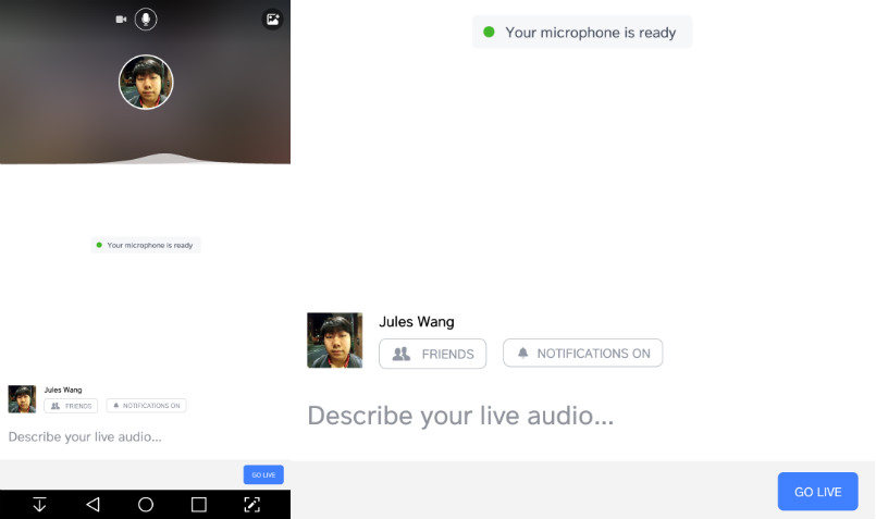 facebook live audio