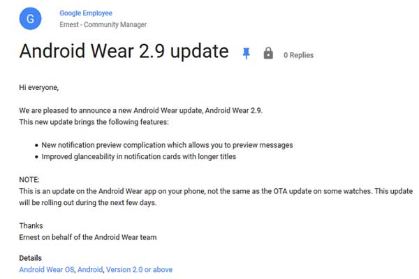 android wear 2.9