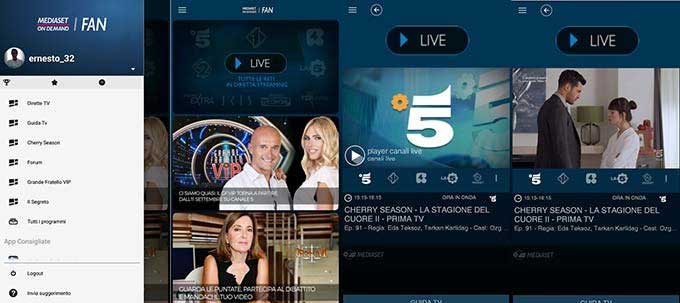 app per vedere tv Mediaset