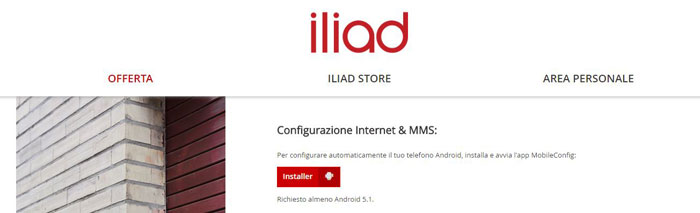 configurare internet iliad