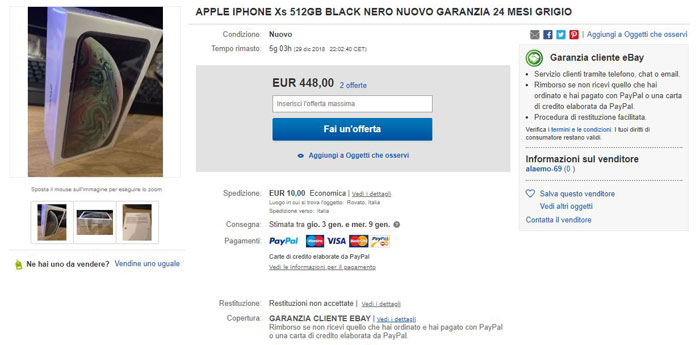 asta ebay offerta