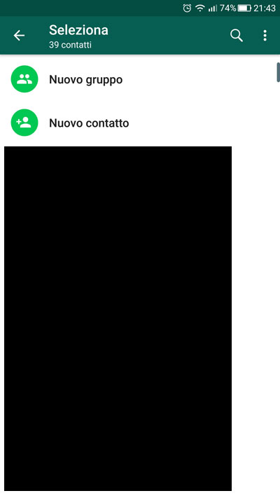 aggiungere contatto whatsapp