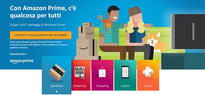 amazon prime iscrizione gratis