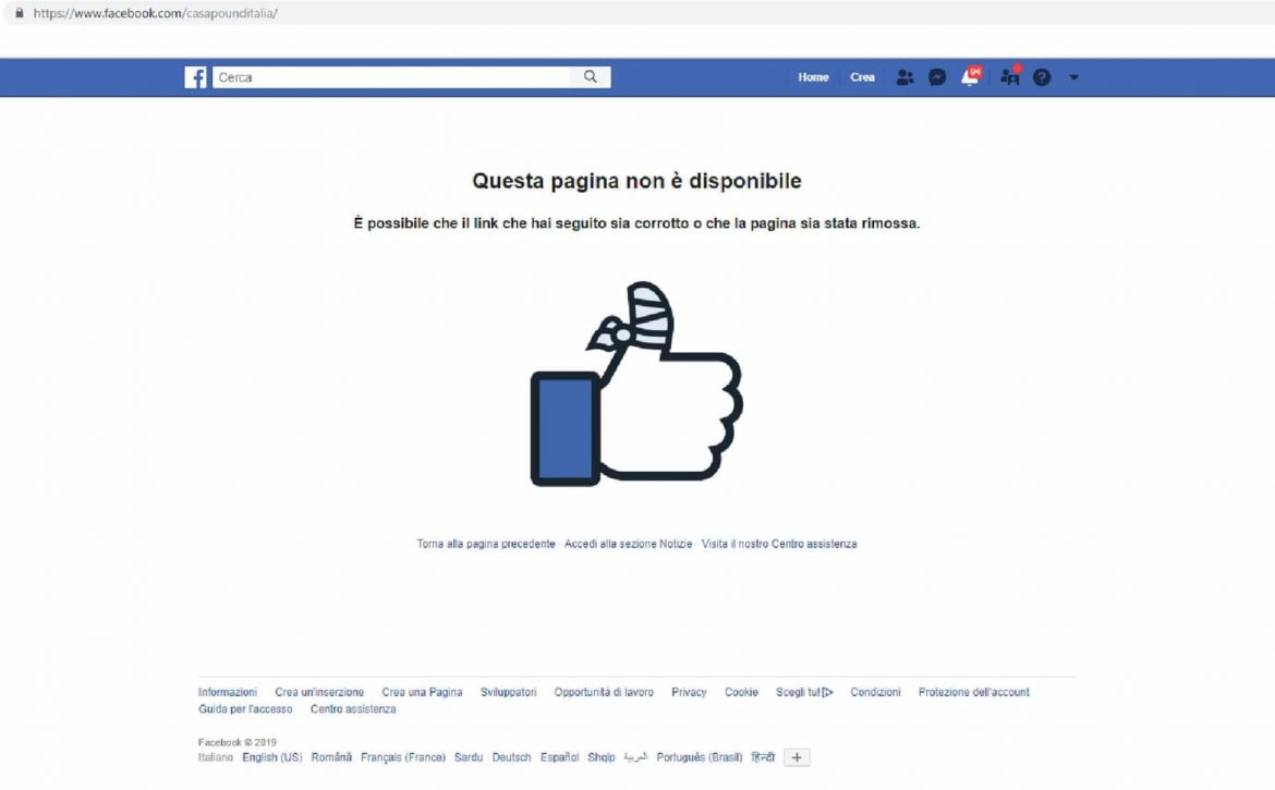 casapound forza nuova facebook
