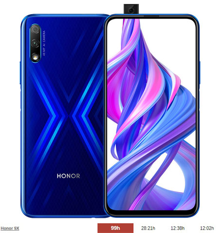 honor 9x durata