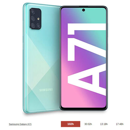 samsung galaxy a71 autonomia batteria
