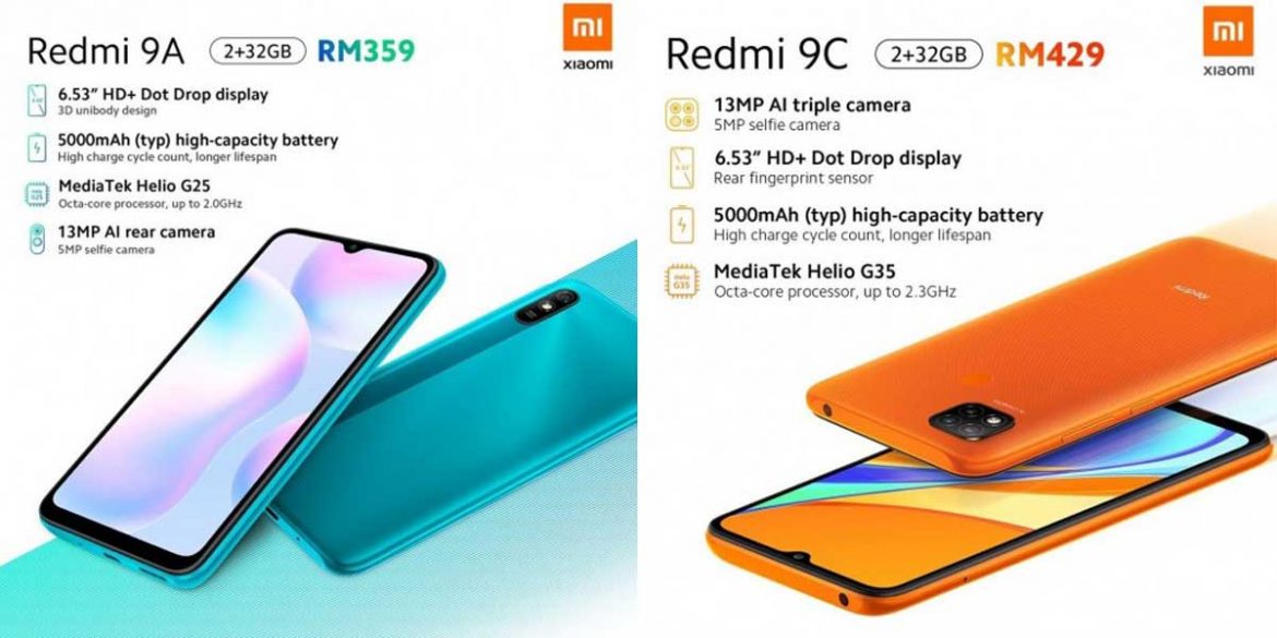 xiaomi redmi 9a e 9c