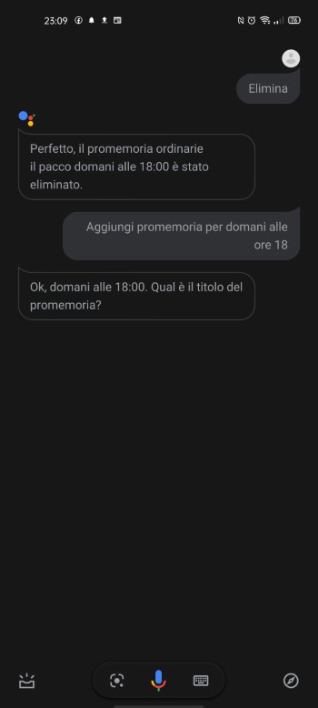 aggiungi promemoria su android google assistant