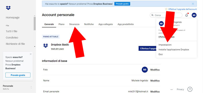 dropbox sicurezza