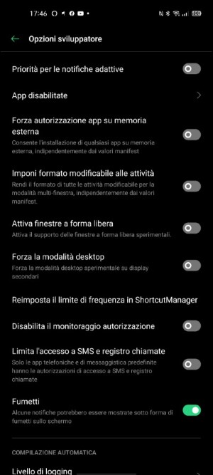 opzioni sviluppatore android