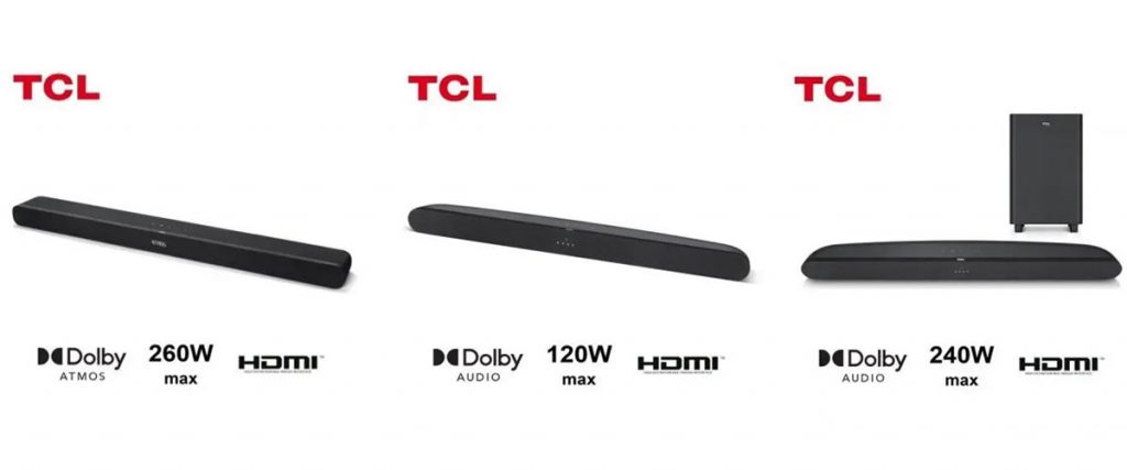 tcl ts8111, ts6100 e ts6110 soundbar