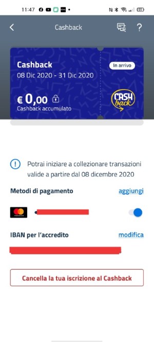 cashback di stato app io