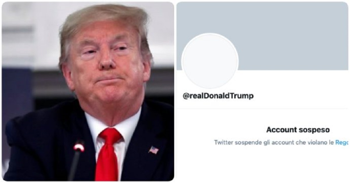 Trump sospeso da Twitter