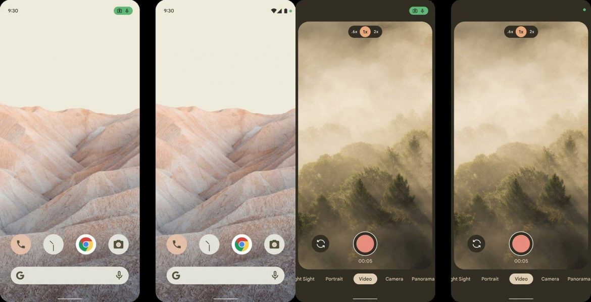 android 12 home e fotocamera
