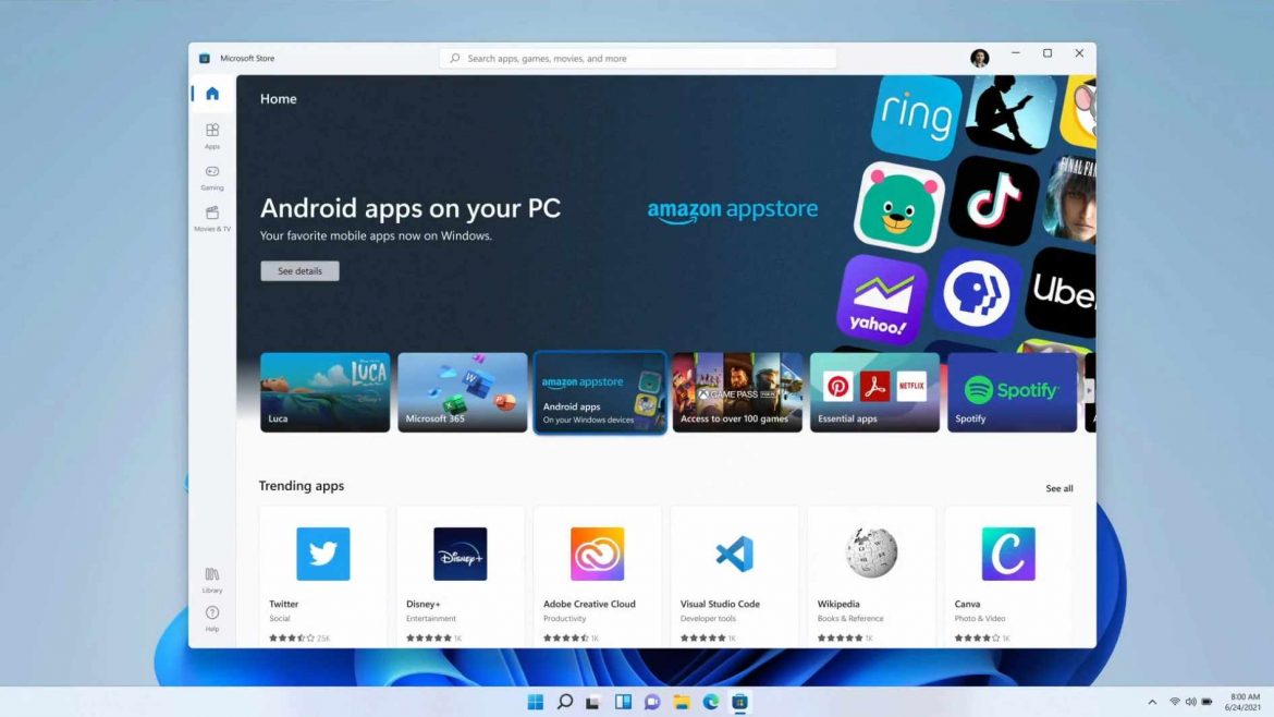 app android su windows 11
