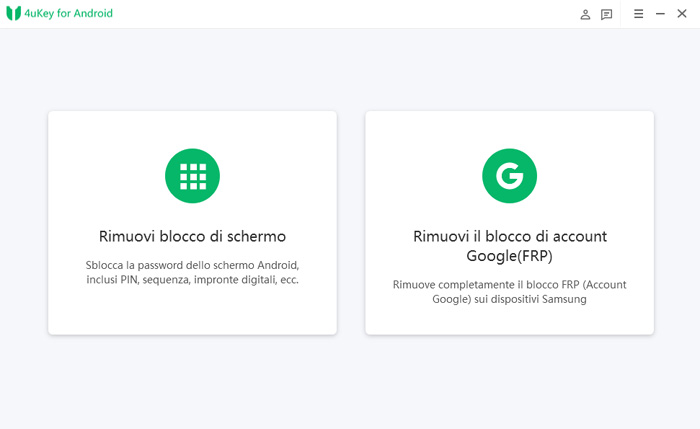 4ukey rimuovi blocco android