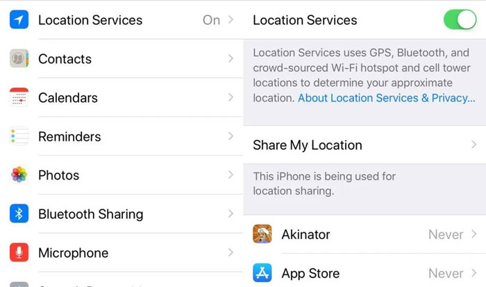 disattivare localizzazione iphone